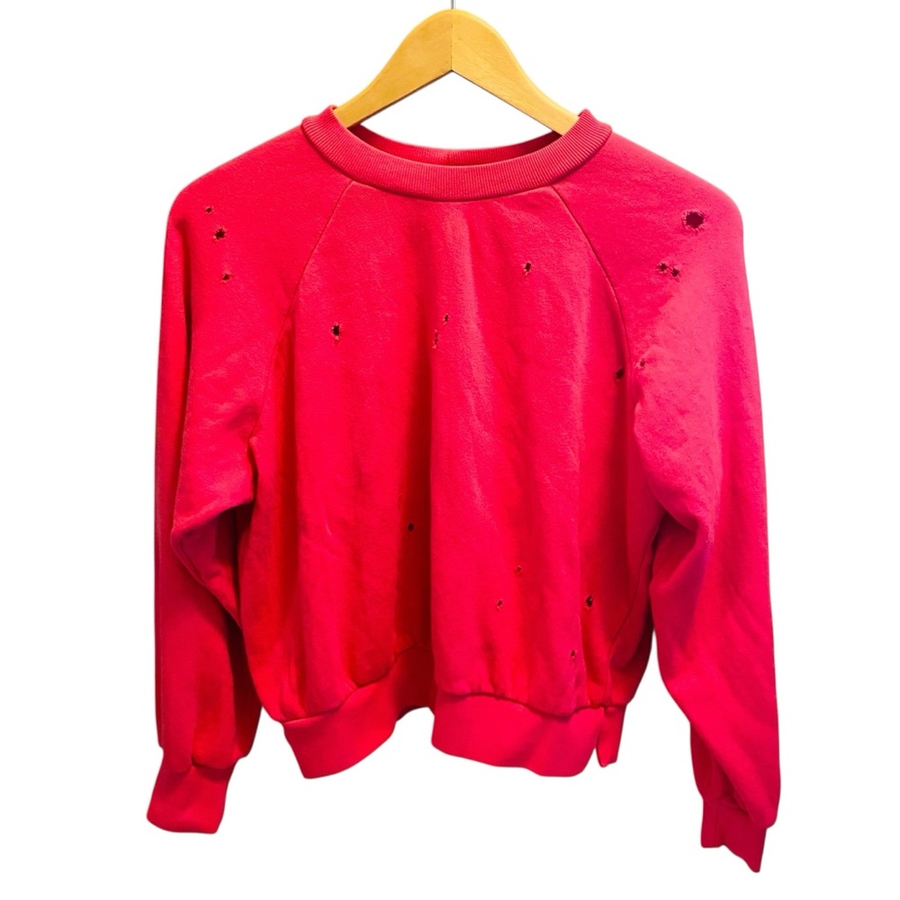 LNA RARE Pink Highway Distressed Sweatshirt XS - Picture 3 of 7